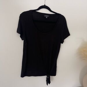 Le Chateau Black Tie-Front Short Sleeve Tee